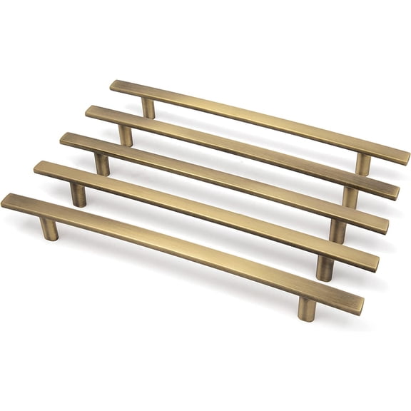 Aviano Modern Curved Subtle Arch Handle Pull (7-13/16", 5" Hole Center, Antique Brass)