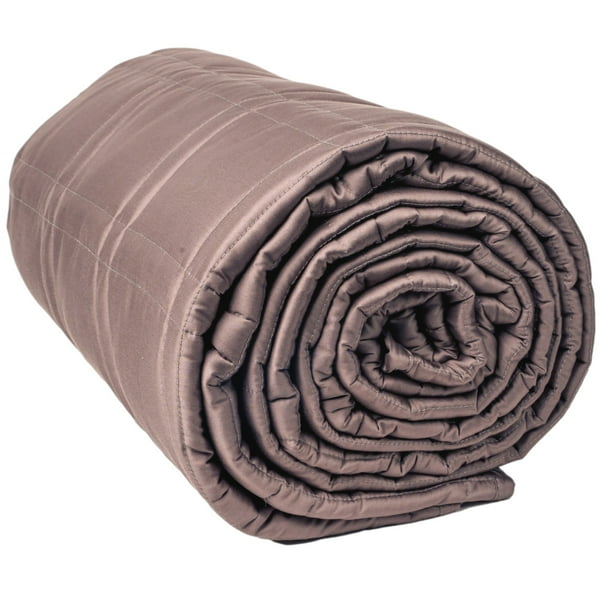 Aviano Premium Bamboo Cooling Weighted Blanket for Adults 15 lbs Taupe Gray for Queen Size Bed 60x80 In. Heavy Blankets for Restlessness