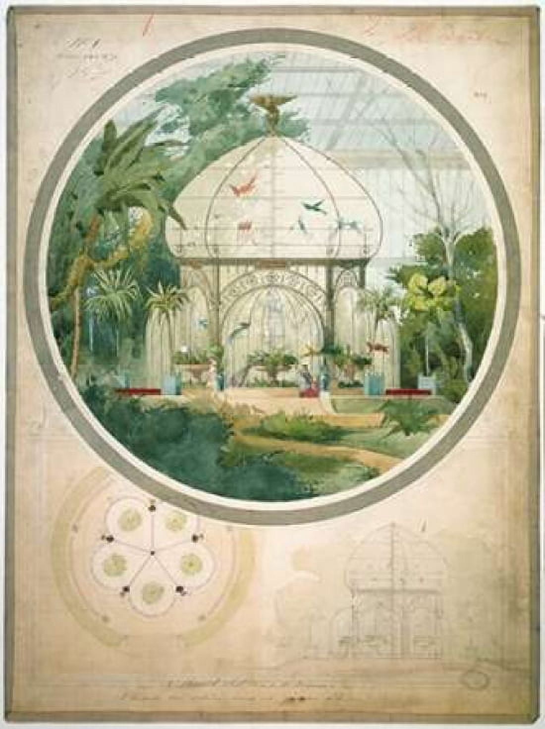 Aviary in a Wintergarden Canvas Art - Adrien Chancel (18 x 24)