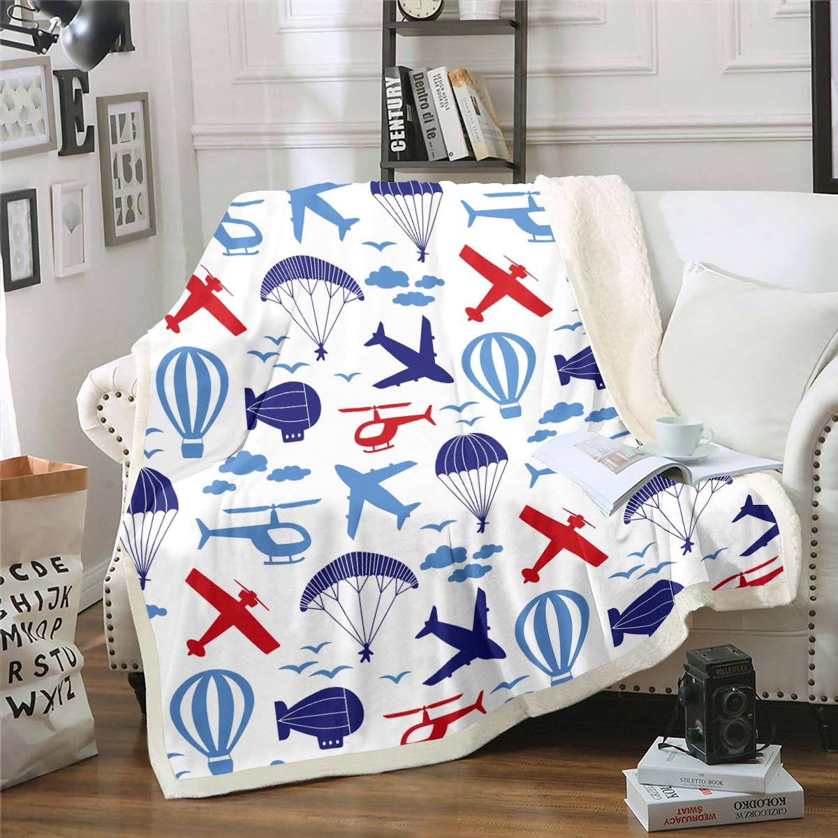 Aviation Aircraft Blanket Airplane Throw Blanket 60"x80",Hot Air