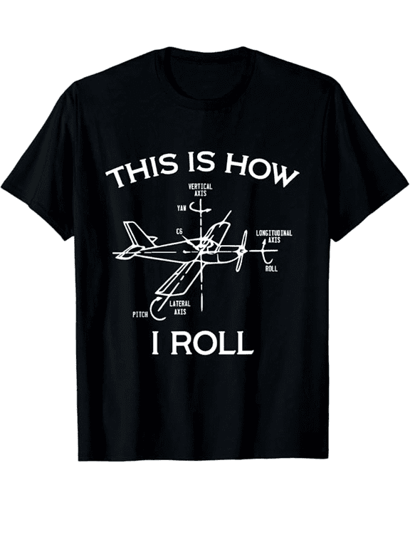 Aviation Airplane Axes Diagram Graphic Pilot Flight Instructor Gift Cotton Men's Women's Tee Shirt