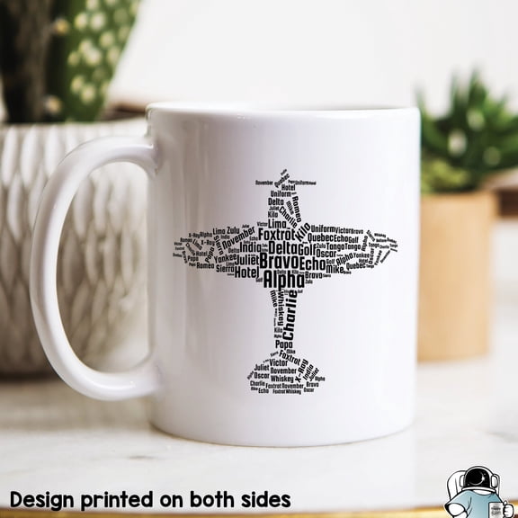 Aviation Alphabet Coffee Mug Phonetic Flying Airline Pilot Gift