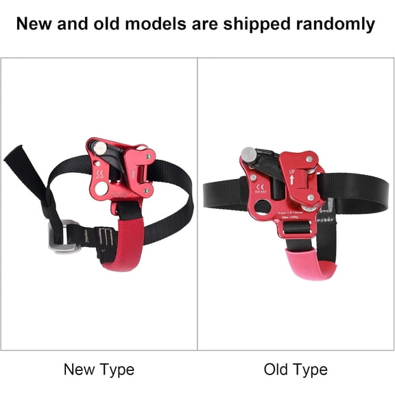 Aviation Aluminum Lightweight Climbing Foot Ascender Red Right Foot Riser for Mountaineering Rock Climbing Rescue Work