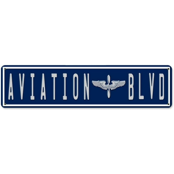 Aviation BLVD Retro Metal Signs Garage Home Wall Decor Poster Retro Vintage 4x16 Inch Tin Sign