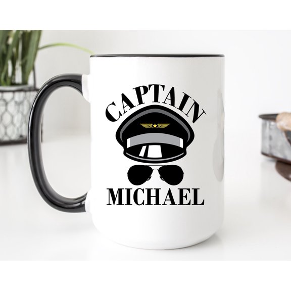 Aviation Captain Coffee Mug Personalized Pilot Mug Airline Captain Mug Pilot Gift Captain