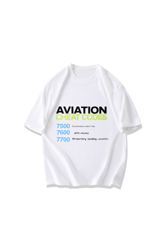 Aviation Cheat Codes T-Shirt Black Flight Frequency Numbers And Humorous Text For Aviation Enthusiasts And Pilots