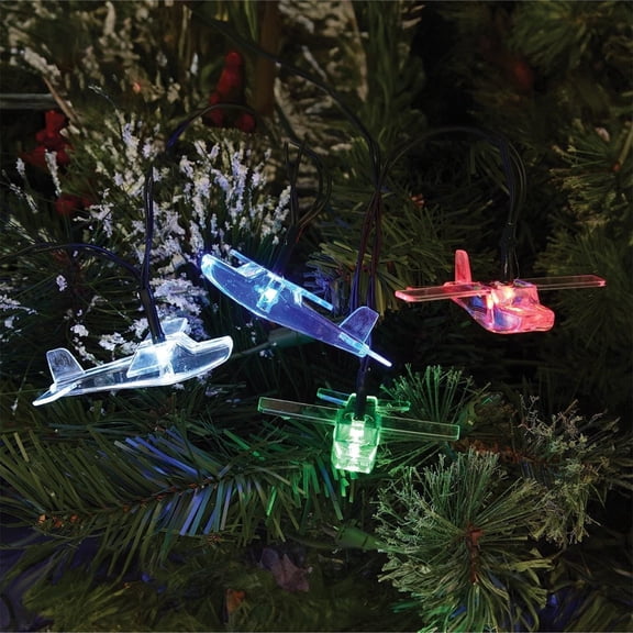 Sporty's Aviation Gifts Airplane Christmas Lights, Multi Color with Bright LEDs
