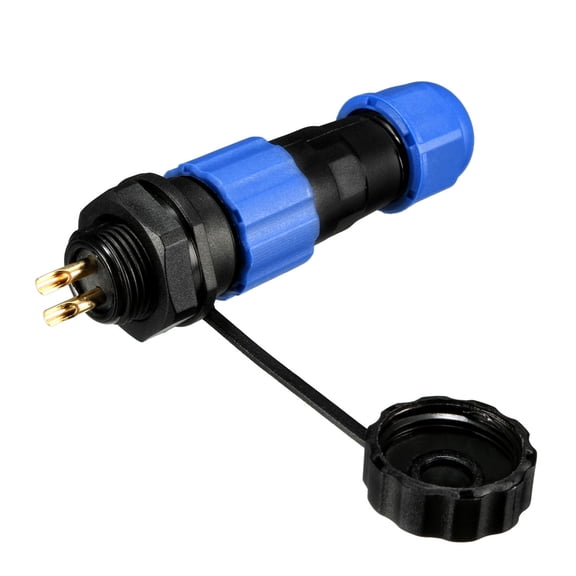 Aviation Connector, 12.8mm 2P 10A 380V SD13-2 Waterproof Male Wire Panel Power