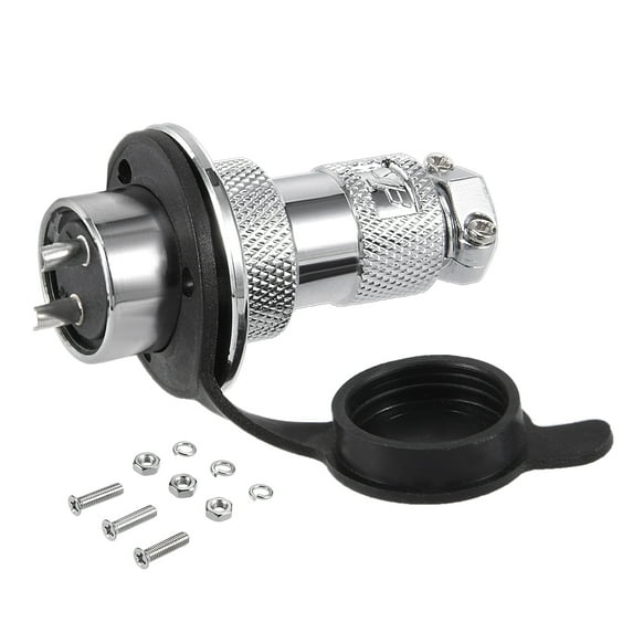 Aviation Connector 20mm 2P 20A 250V M20-2 Waterproof Male Wire Panel Chassis