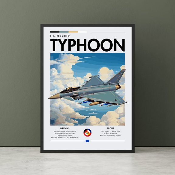 Aviation Fighter Jet Wall Decor Unframed Paper Print