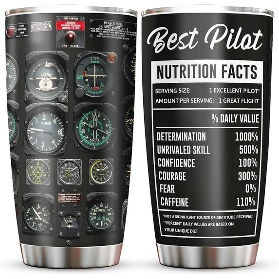 Aviation Gifts, Pilot Gifts Aviation Men, Gifts for Pilots, Airplane Gifts Men, Aviation Pilot Gauges Gifts For Husband Son, Birthday Christmas Retirement Ideas Gifts For Aviator Tumbler 20oz