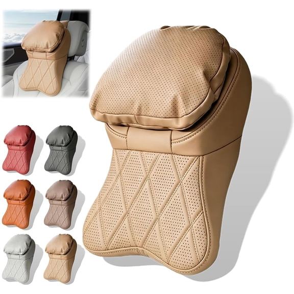 Aviation-Grade PU Leather Ergonomic Memory Foam Car Headrest for Neck Support, 3D Contour Design