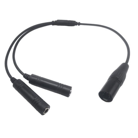 Aviation Headset Adapter Converts Twin Plugs to 5 Pin for Communication Devices