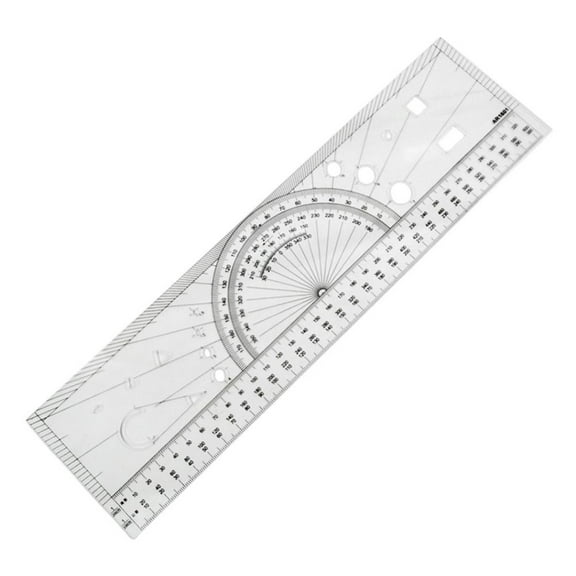 Aviation Navigation Plotter Ruler for Pilots, Clear Scale Route Planning Tool, Plastic Flight Computer for Measuring Distance and Courses on Charts, 12.5 Inch Transparent Vector Ruler