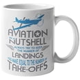 thumbnail image 1 of Aviation In A Nutshell. Always Try To Keep The Number Of Landings. Clever Quotes Coffee & Tea Gift Mug For Pilots, Aviators, Aviation Engineers, Aircraft Mechanic, Co-Pilots, Women And Men (11oz), 1 of 4