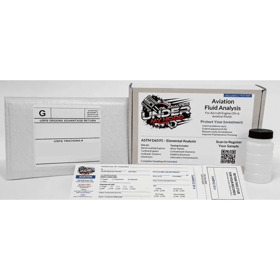 Aviation Oil Analysis Test Kit – Prepaid Aircraft Engine Fluid Testing | 3-Pack Prepaid Laboratory Oil & Fluid Testing Kit for Airplane & Helicopter Engines & Gearboxes | Return Postage Included