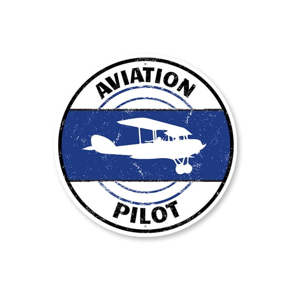 Aviation Pilot Aluminum Metal Decor Sign - 12" Round