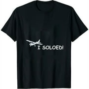 Aviation Pilot "I Soloed" Flying Womens T-Shirt Black S