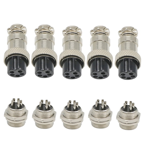 Aviation Plug Connector GX16-5 5 Pin Panel Metal Mount Circular Aviation Connector Adapter Male Female Plug Socket
