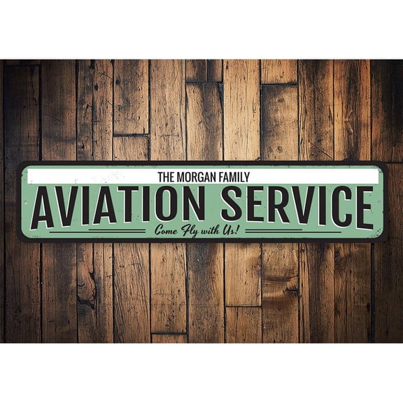 Aviation Service Novelty Sign, Metal Wall Decor - 4x18 inches