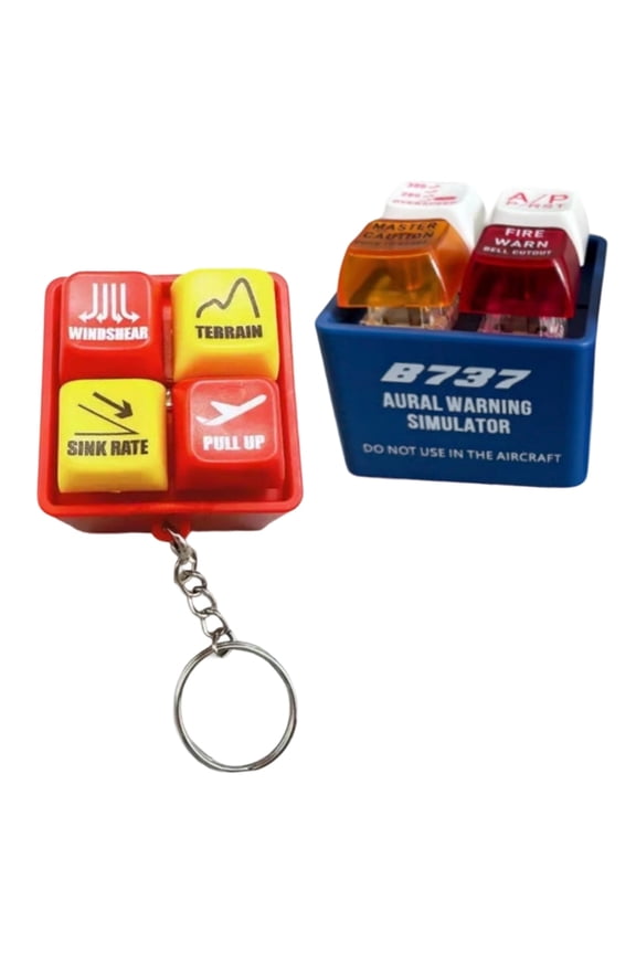 Aviation Siren Simulator Keyring Pilot Alert Keychain Crew Safety Pendant