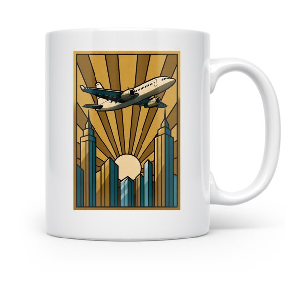 Aviation Sunset Skyline - Pilot Spouses & Flight Lovers - 11 oz Ceramic Coffee Mug