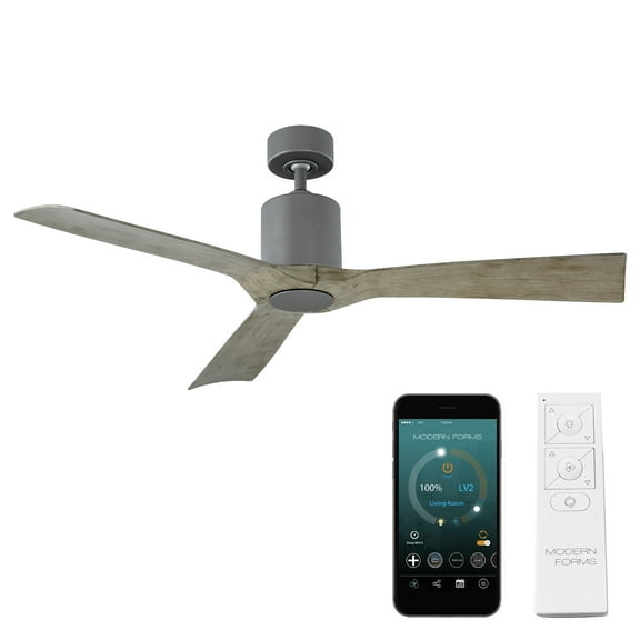 Aviator 54" Graphite/Weathered Gray Smart Ceiling Fan with Remote Control