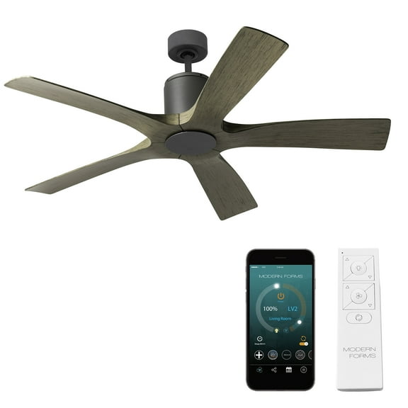 Aviator 54" Graphite/Weathered Gray Smart Ceiling Fan with Remote Control