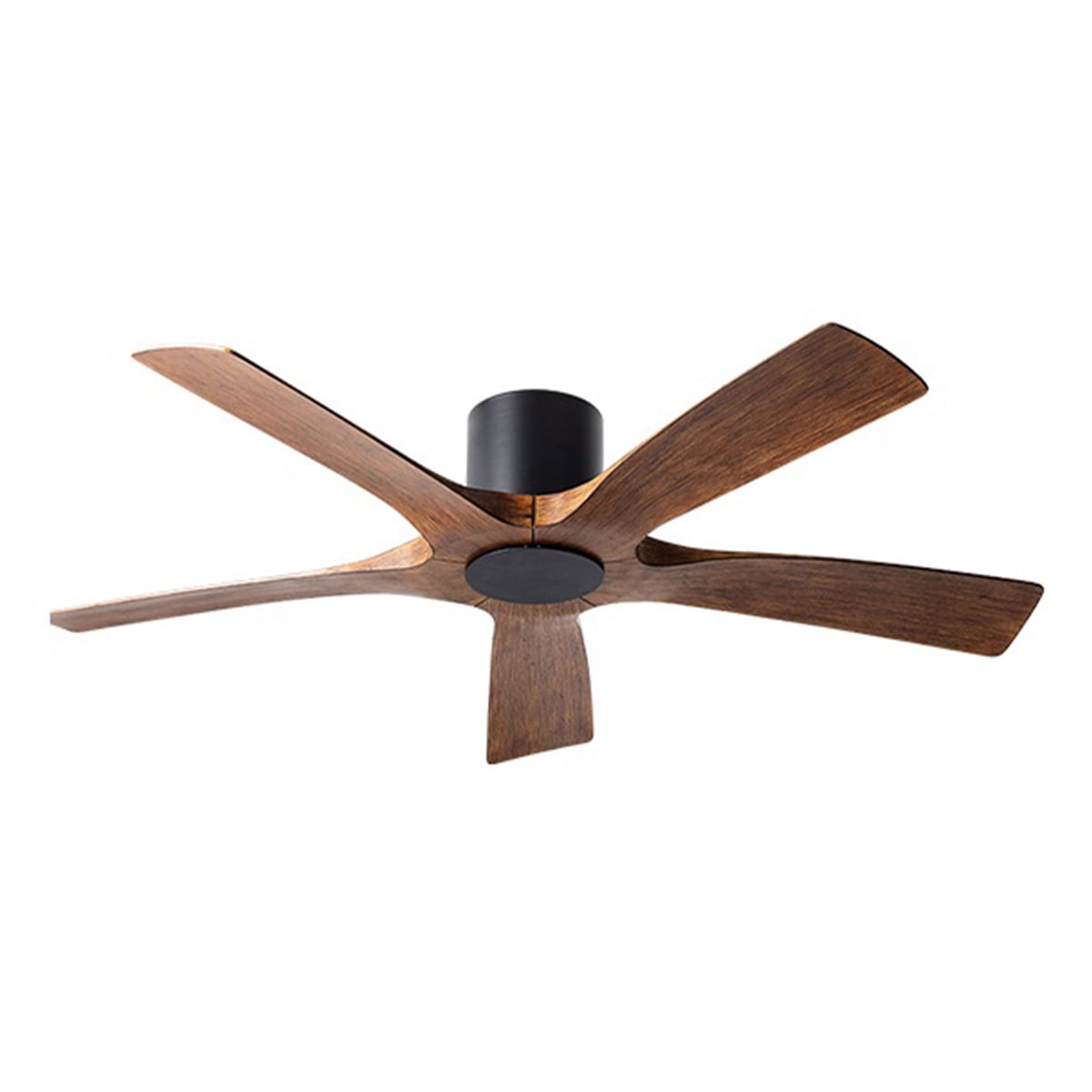 Aviator 54" Matte Black and Distressed Koa Smart Ceiling Fan with Remote
