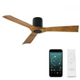 thumbnail image 1 of Aviator 54" Matte Black/Distressed Koa Smart Flush Mount Ceiling Fan with Remote Control, 1 of 8