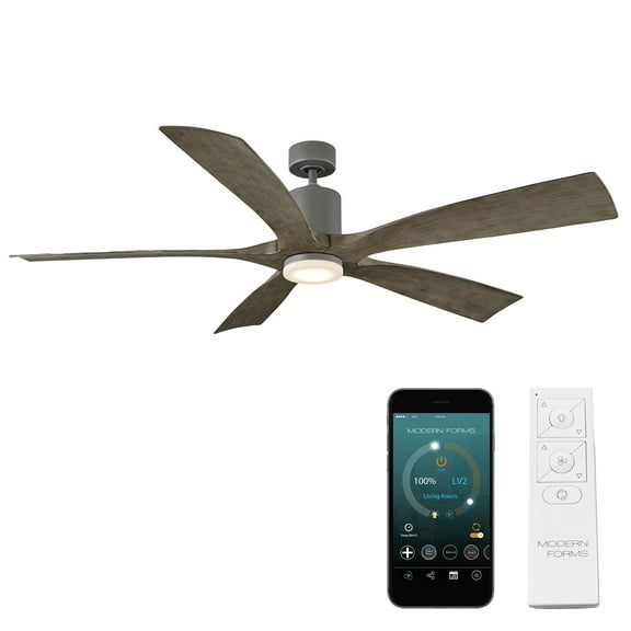 Aviator 70" Graphite/Weathered Gray Smart Ceiling Fan with Remote Control