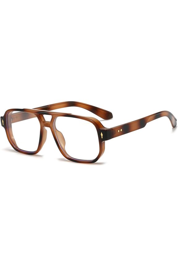 Aviator Blue Light Glasses for Women Men Fashion Thick Square Frame Computer Eyeglasses Anti