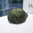 thumbnail image 1 of Aviator Hat Men's Trendy Anti-glasses Cap Women's Street Personalized ins Korean Style All-match Sunglasses Baseball Cap-Army Green, 1 of 6