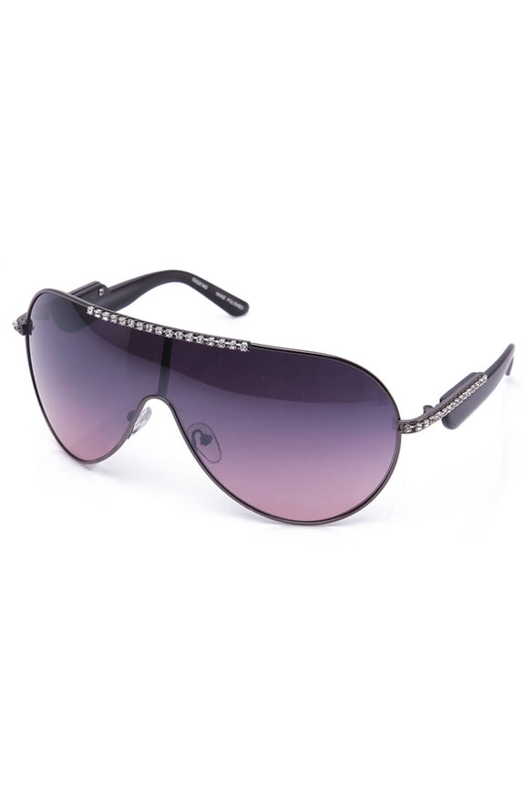 Aviator Oversized Shield Style Protection Pilot Style with Rhinestones Bling for Women