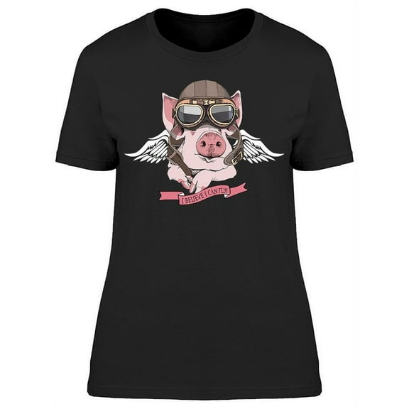 Aviator Pig T-Shirt Women -Image by Shutterstock, Female Small