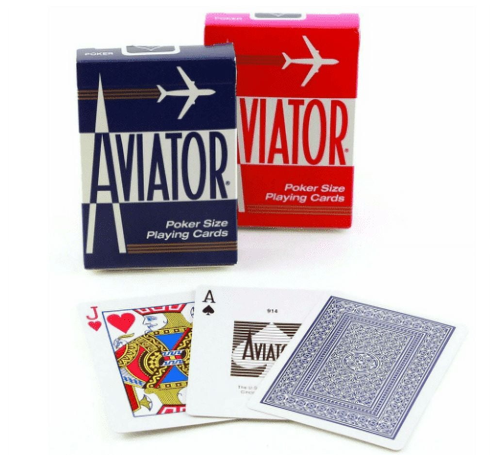 Aviator Playing Cards, 12 Pack, Standard Index, Red and Blue