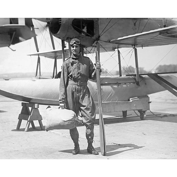 Aviator Richard E. Byrd & Aircraft Style - A - 20x30 Inch Laminated Aviation Poster - Stunning Detail and Bold Colors