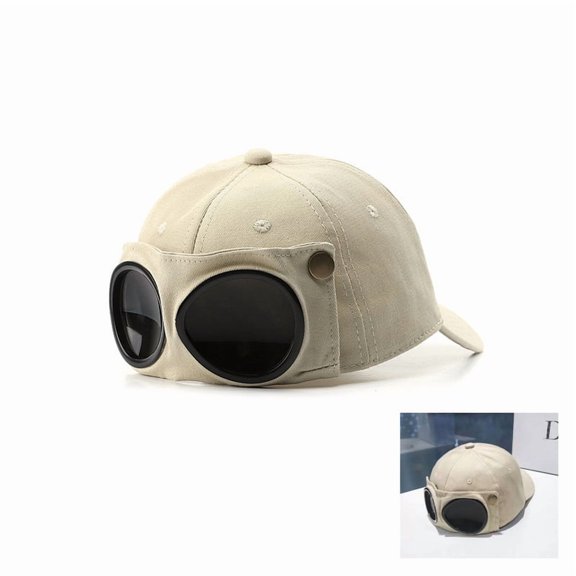 Aviator Style Baseball Cap with Integrated Goggles Cap,Retro Aviator Baseball Cap For Cosplay, Festivals, Outdoor Wear And Daily Fashion
