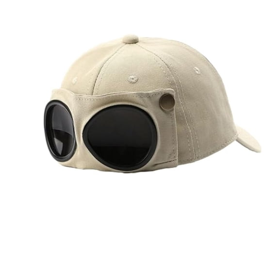 Aviator Style Baseball Cap with Integrated Goggles, Pilot Goggles Baseball Cap, Vintage Goggles Hat Attached Sunglasses Unisex Vintage Baseball Cap