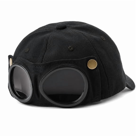 Aviator Style Baseball Cap with Integrated Goggles, Pilot Goggles Baseball Cap, for Men and Women