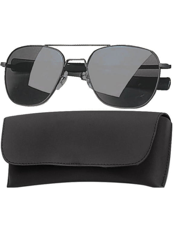 Aviator Sunglasses - G.I. Type Pilot, Smoke lens, Black frame, 58mm