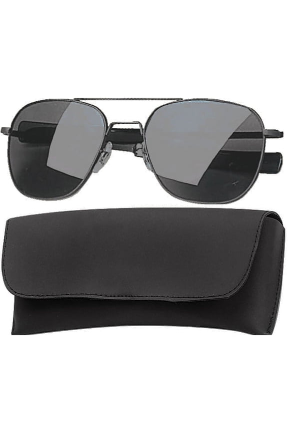 Aviator Sunglasses - G.I. Type Pilot, Smoke lens, Black frame, 58mm