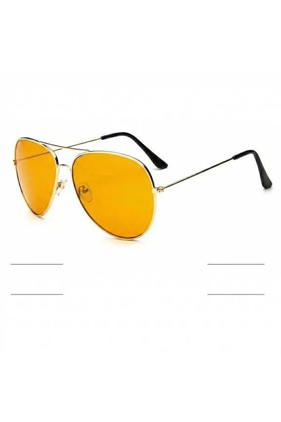 Aviator Sunglasses Premium Military Pilot Ultraviolet Men's Amber Sunglasses
