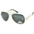 thumbnail image 1 of Aviator Sunglasses - Silver Frame / Smoke Polarized Lens / Spring Hinges, 1 of 5