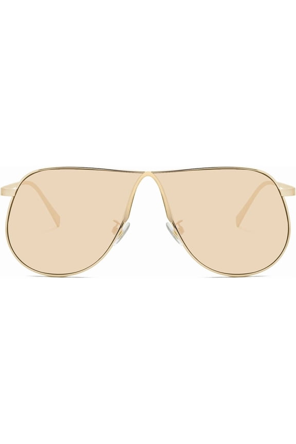 Aviator Sunglasses for Women 70s Metal Frame Large Square Retro Shield Big Female Shades