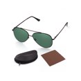thumbnail image 1 of Aviator Sunglasses for Women, Flat Green 58mm Shatterproof Lens, Black Metal Frame, UV400 Protection,Case Included,Spring Loaded Hinges, 1 of 11