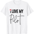 thumbnail image 1 of Aviator Surprise I Love My Pilot Aviation Wife Husband T-Shirt, 1 of 2
