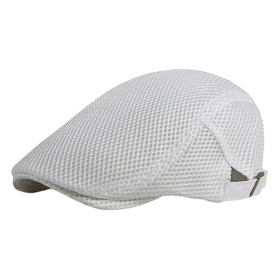 Aviator Winter Cap Men's Newsboy Flat Cap Women Summer Thin Retro Hollow Mesh Breathable Adjustable Sun Cap