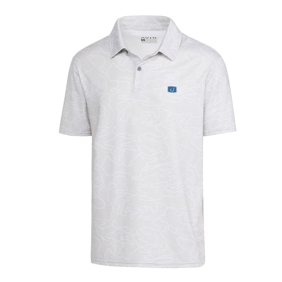 Avid Adrift Camo Pacific Performance Polo Adrift White, Small Short Sleeve Shirt