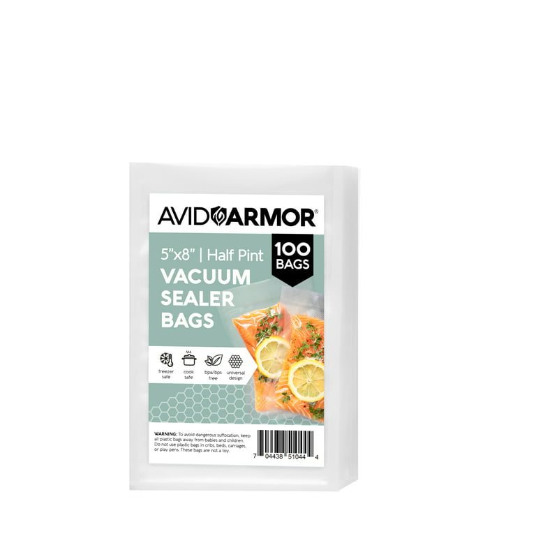 Avid Armor 100 5 x 8 Half Pint Pre-Cut Food Vacuum Sealer Bags